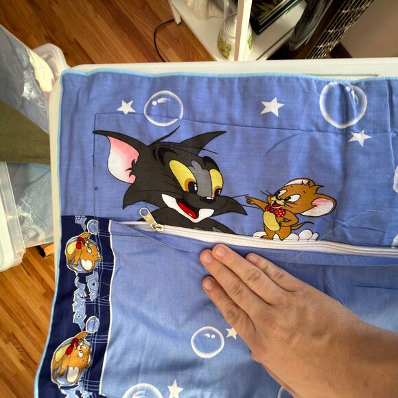 Vintage 1990s 90s Tom & Jetty Cartoon Pillow Cases Zip Closure - Picture 2 of 4